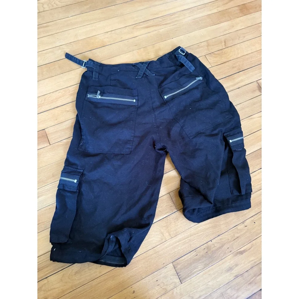 Tripp NYC Daang Goodman Black Rave Goth Cut off capri shorts